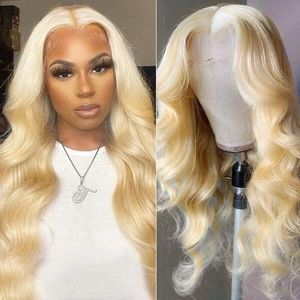 Honey Blonde #613 Body Wave 13x4 Invisible Frontal Lace Wig Human Hair